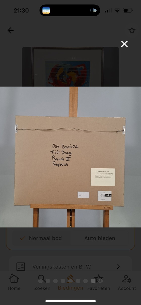 Image 1 of Prelude V 10/30 screen print by Frits Droog 54x67 cm