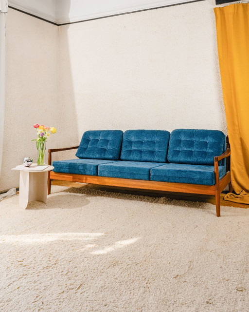 Danish Extendable Three-Seater Sofa in Teak, 1970s