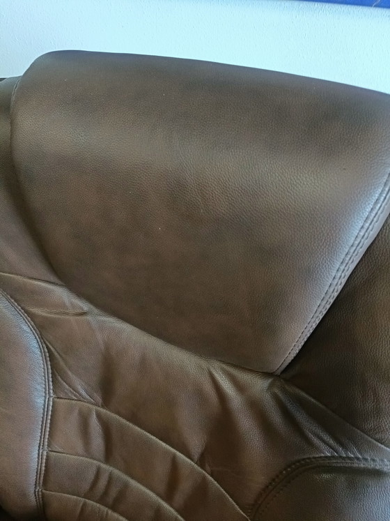Image 1 of Fauteuil inclinable en cuir marron