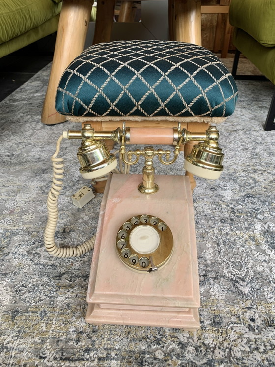 Mid-Century Rococo Onyx Marble Rotary Dial Table Telephone 1960s Baroque – Decorative Objects, Metal (photo 7 of 8)