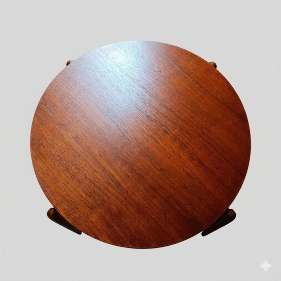 Image 1 of Vintage Scandinavian round teak coffee table