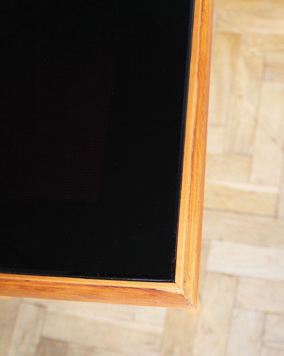 Image 1 of 1960s Long Coffee Table with Black Opaxite Glass