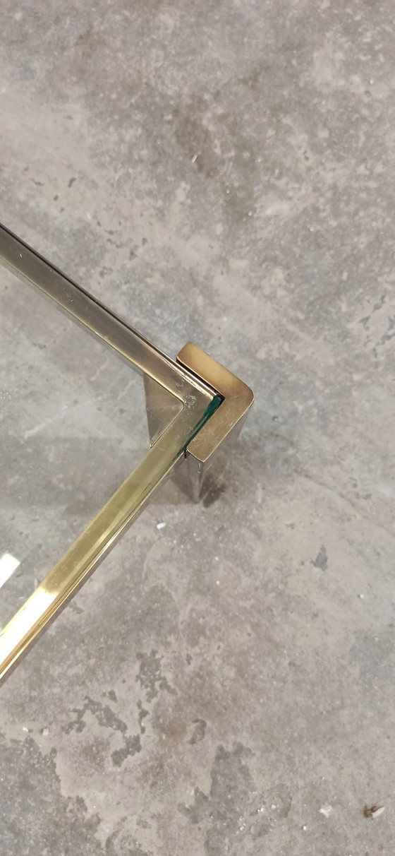 Image 1 of Vintage glass and brass coloured frame coffee table 