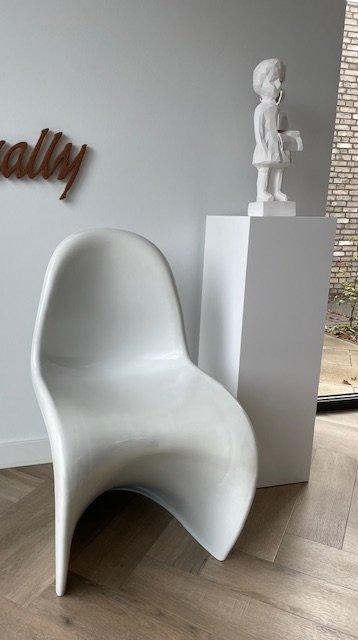 Chaise design en forme de S de l'ère spatiale Plastique blanc