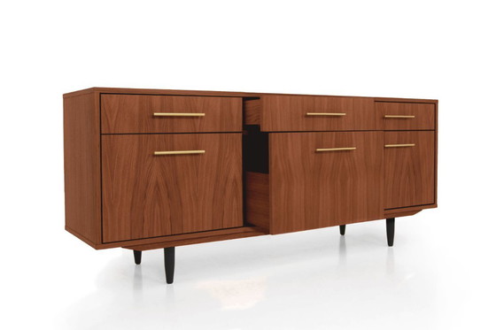 Image 1 of Dressoir van gebeitst teakhout T-S10 met zes laden