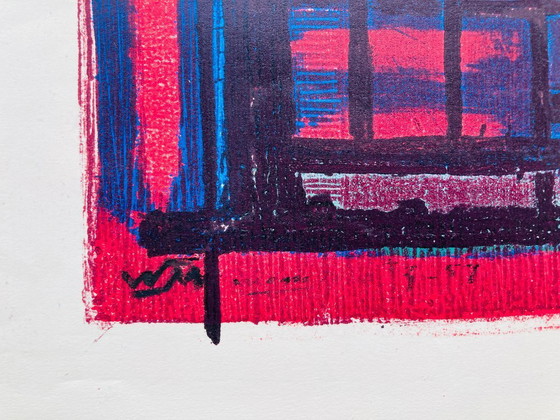 Image 1 of Wim Motz - Litografia colorata d'epoca - 1957