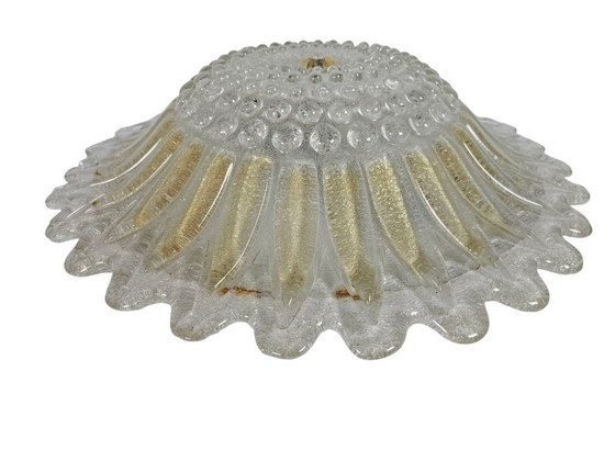 Image 1 of Murano - XL plafonniere - glas met ingesloten goud deeltjes - Italie - 3e kwart 20e eeuw