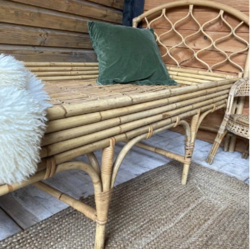 Letto in rattan realizzato a Noordwolde negli anni '50-'60