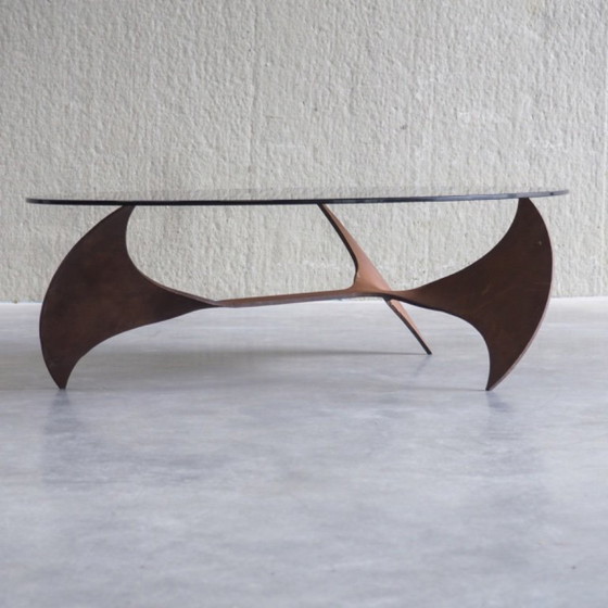 Propeller Oval Coffee Table by Knut Hesterberg for Ronald Schmitt – Metal, Glass (photo 3 of 14)