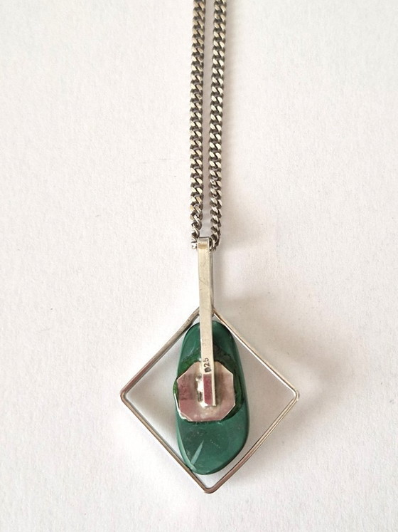 Silver design pendant with malachite and silver necklace – 925, Decorative Objects (photo 7 of 9)