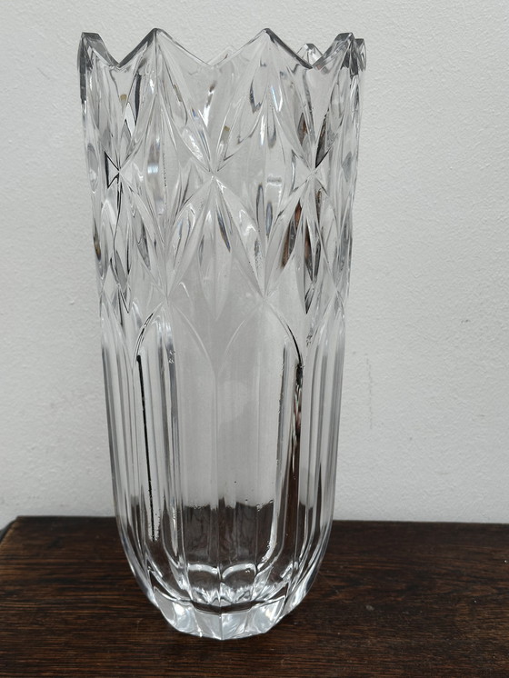 Image 1 of Vintage geslepen kristallen vaas - Bohemen kristal - H 30 cm