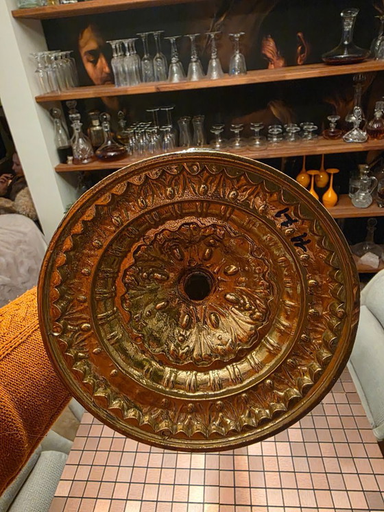 Image 1 of Frans Mid-Century sculpturaal designobject van groen kristal en brons – Art Vannes stijl, ca. 1960