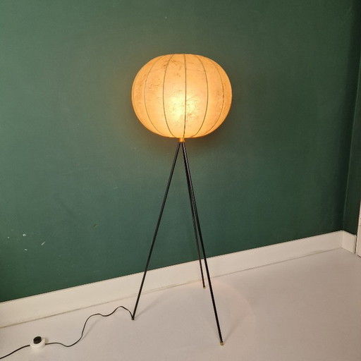 Vintage cocoon floor lamp by Goldkant Leuchten – Germany, 1960s/70s
