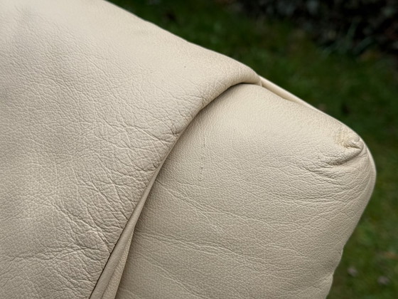 Image 1 of Vintage Ikea Malung armchair & footstool, 1999, cream white, 90s design