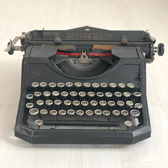 Vintage 1940's Rocher Rooy typemachine – Decoratieve objecten, Metal (photo 2 of 10)