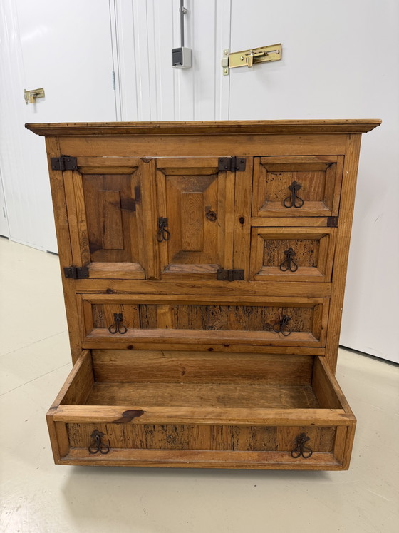 Image 1 of Mexican pine cabinet with 4 drawers & doors