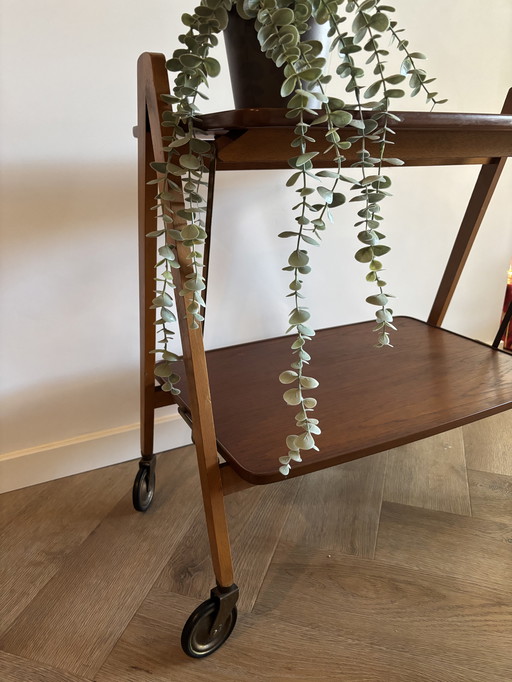 Vintage Scandinavische Opklapbare Serveerwagen Jaren 60/70 M