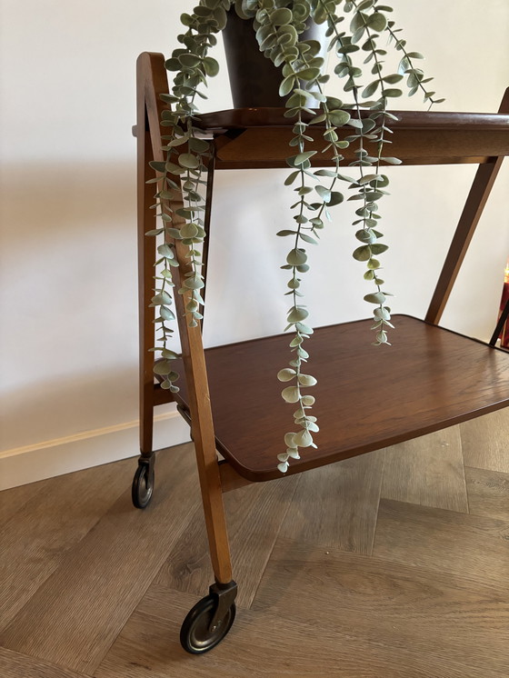 Image 1 of Vintage Scandinavische Opklapbare Serveerwagen Jaren 60/70 M