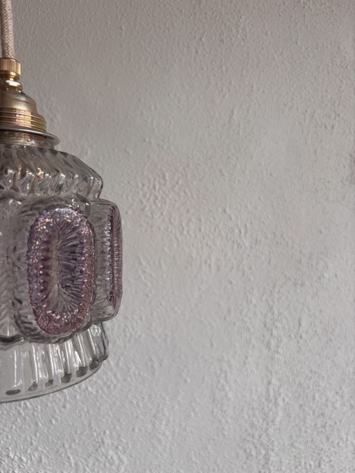 Lámpara vintage portuguesa – hanglampen, Glass, Metal (photo 2 of 5)