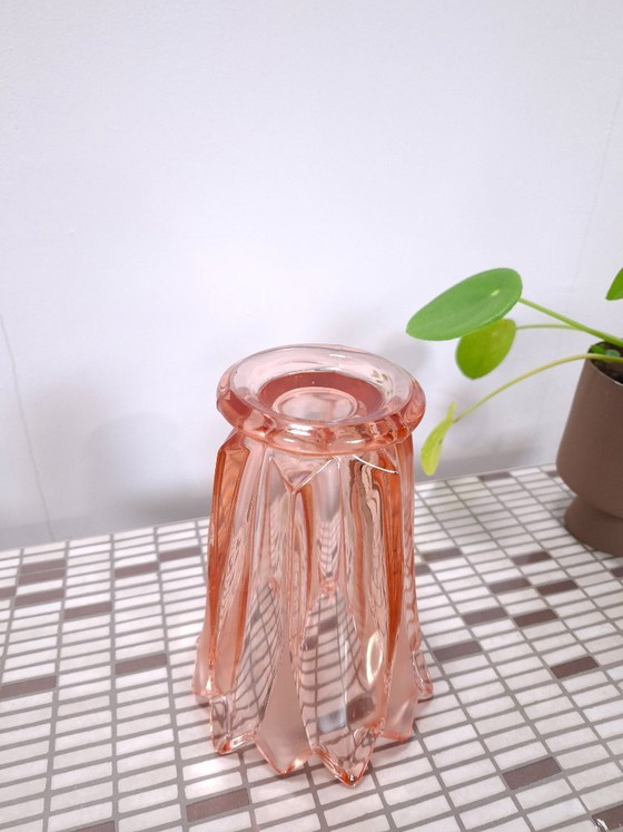 Image 1 of Pink glass vase, flower vase