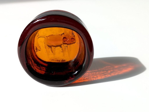 Erik Hoglund Kosta Glass Dish | Amber Cat Decor | Scandinavian Midcentury