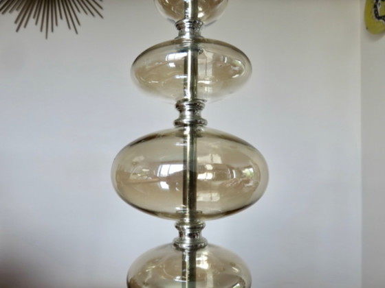 Image 1 of Grande lampada in cristallo ambrato, 1990