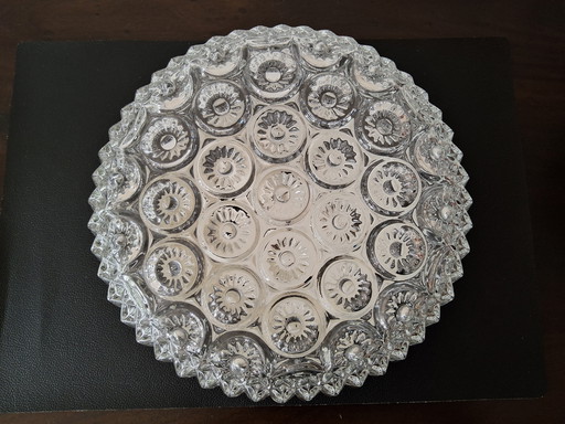 Plafonnier massif en verre « S » Flower des années 1970