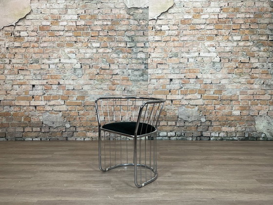 Vintage Wire Chair Set of 4 – Chrome/Black | Space Age – Dining chairs, Textile (photo 4 of 17)