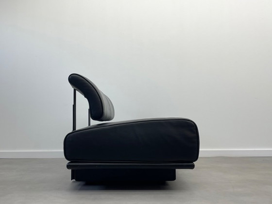 Image 1 of Minimalist Vintage Design Sofa (black leather)
