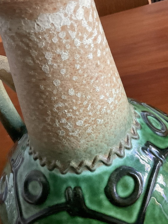 Smaragdgrüne emaillierte Keramik-Krugvase, Gläser & Karaffe (Foto 3 von 15)