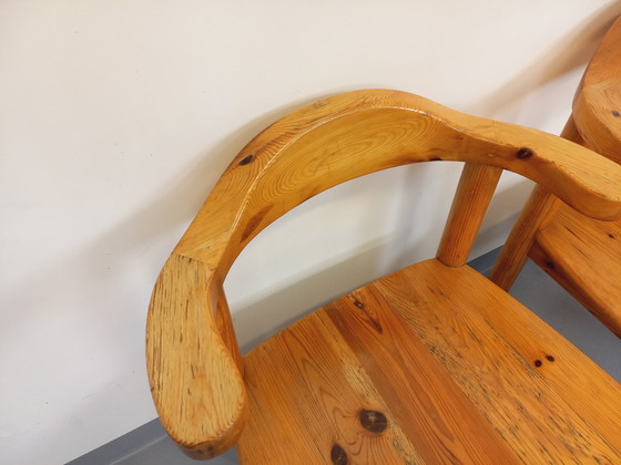 Image 1 of Suite von 4 Sesseln im Stil von Rainer Daumiller aus Kiefer aus den 60er 70er Jahren