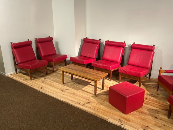 Image 1 of Set da salotto modulare in pelle della metà degli anni Sessanta (9 pezzi)