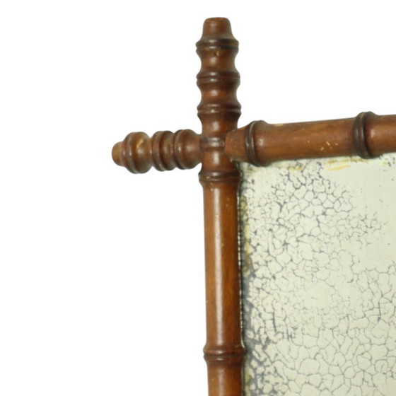 Image 1 of Antieke Houten Faux Bamboe Spiegel