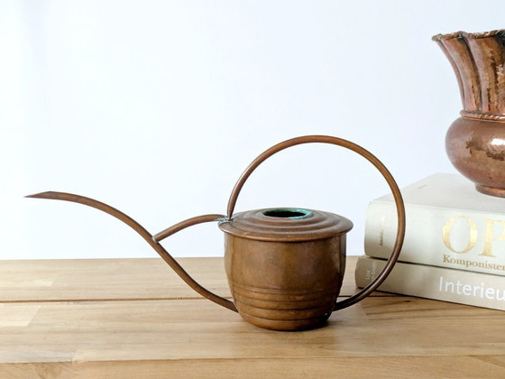 Image 1 of Midcentury Decorative Copper Watering Can | Sculptural Farmhouse Decor