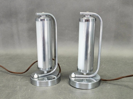 Pair of Art Deco Bedside Lamps, Czechoslovakia, 1930s