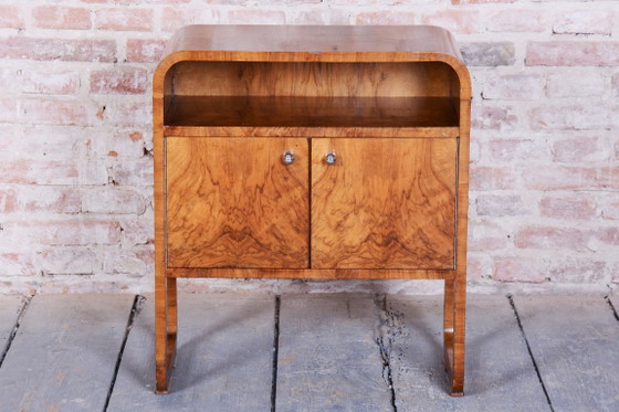 Gerestaureerde art-deco kast, walnoothout, fineer, gerestaureerde lak, Tsjechisch, jaren 1920 – Kasten, Wood (photo 6 of 13)
