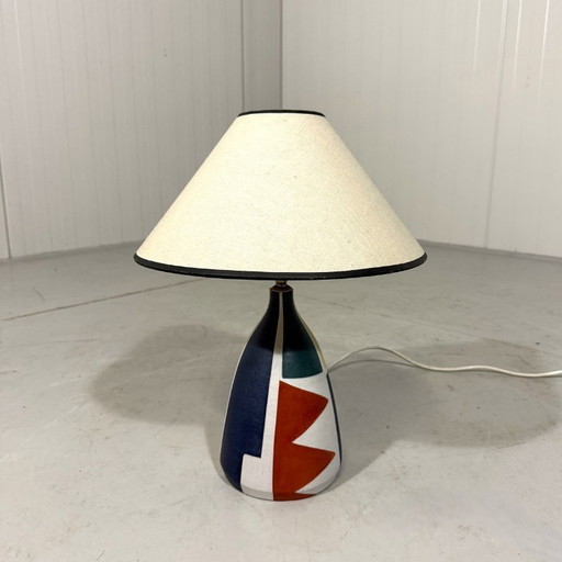 Krösselbach Fayence table lamp by Clare Zänge & Karl-Heinz Löffler 1950's