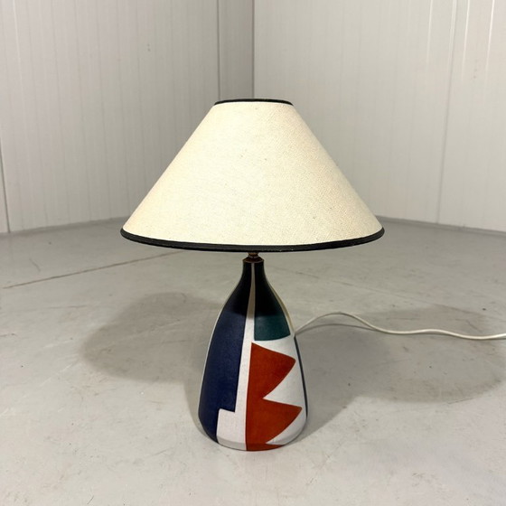 Image 1 of Krösselbach Fayence table lamp by Clare Zänge & Karl-Heinz Löffler 1950's