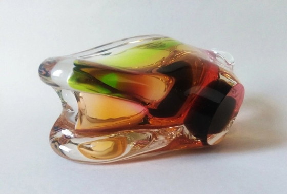 Image 1 of Jozef Rozinek Design modernistische mehrfarbige Glasschale, Novy Bor-Haida 1960