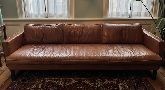 Image 1 of Wunderschönes, robustes cognacfarbenes 3-4-Sitzer-Ledersofa