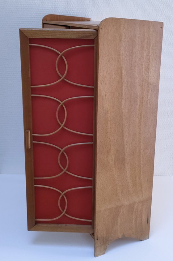 Image 1 of Puppengarderobe aus Holzgeflecht im Stil der 60er Jahre