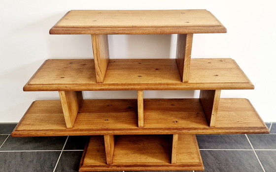 Image 1 of Lage plank in brutalistische stijl - massief eiken - jaren 1940