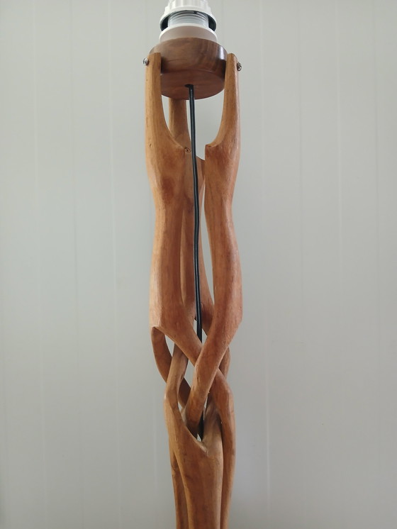 Image 1 of Lampe de table scandinave vintage en bois