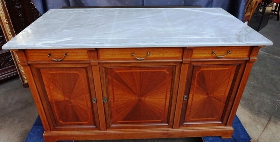 Rosel manufacturer brussel enfilade mahogany, marquetry. – Sideboard, Bronze, Marble (photo 3 of 10)