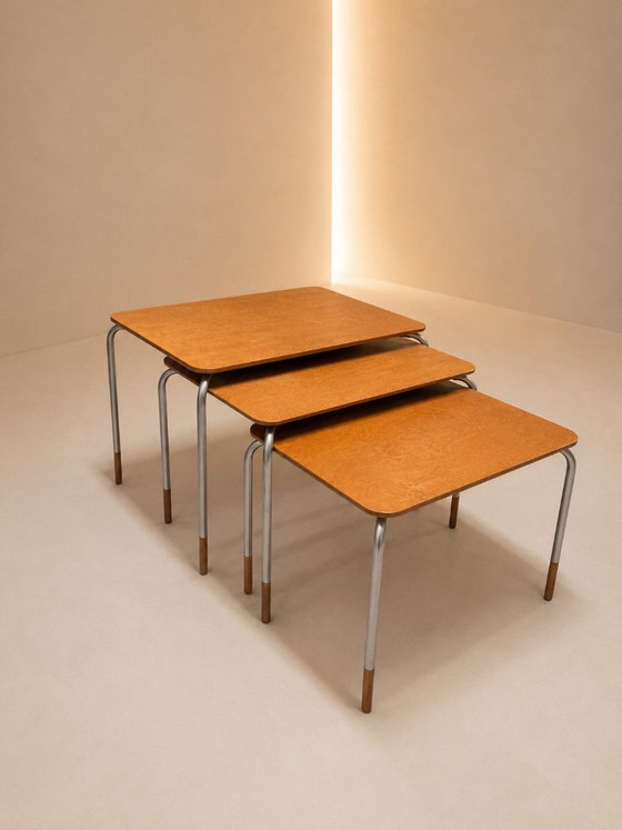Brabantia Mimiset – Set vintage di 3 tavolini – Wood (photo 3 of 7)