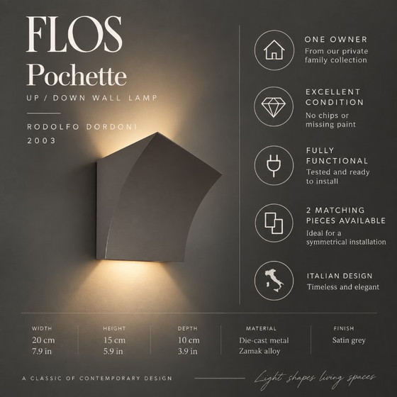 FLOS Pochette Up/Down Wandlamp – Rodolfo Dordoni, 2003 – Wandlampen, Iron (photo 9 of 9)
