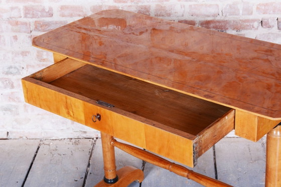 Restored Biedermeier Writing Desk, Spruce, Maple Veneer, Austria, 1830s – Wood (photo 5 of 18)