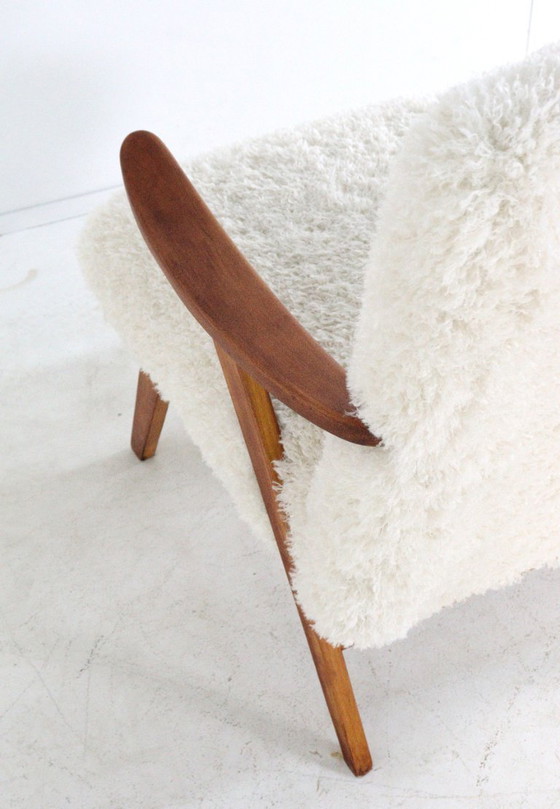 Image 1 of Poltrona vintage imbottita color crema modello 'Almere' | 2 pezzi disponibili