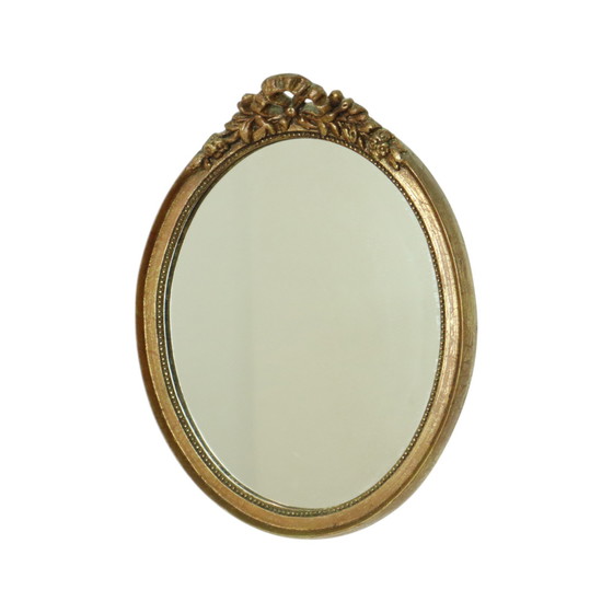 Image 1 of Oval Gold Leaf Gilded Mirror