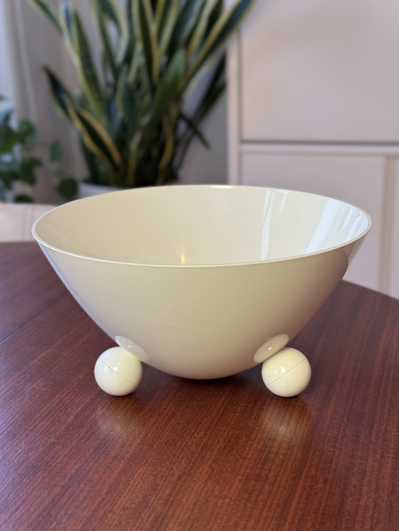 Image 1 of Vintage Brabantia schaal wit - Space Age design met bolpootjes - jaren 70/80